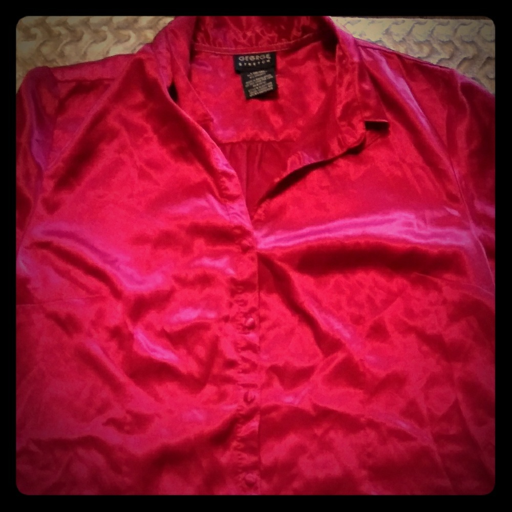 Silky red George button down